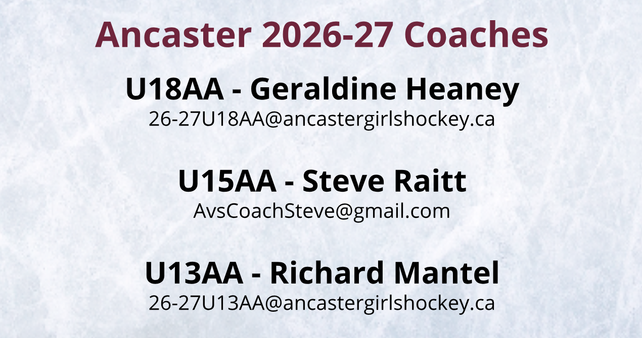 Ancaster 2026-27 Coaches